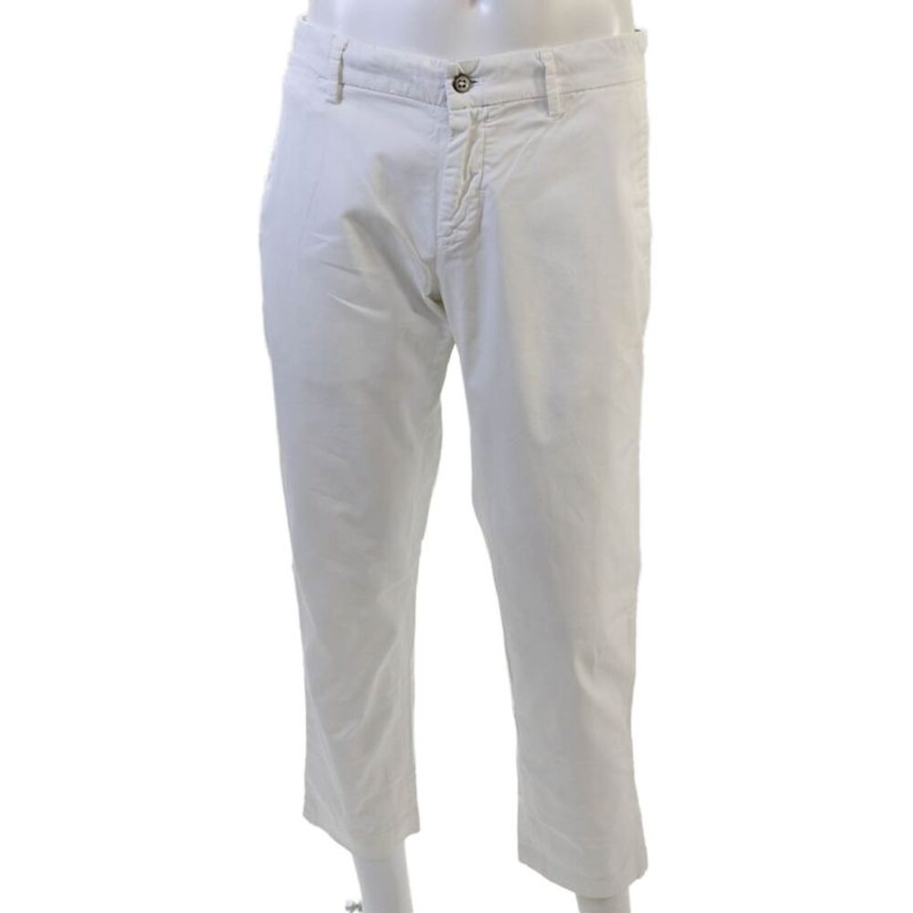 Masons Men's Button Closure Straight Leg Casual Pants White Size 32